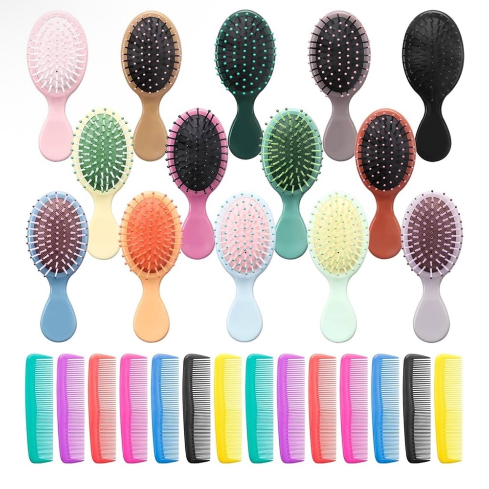NEW 1 Random Pick Colorful Hair Brush and Comb Set